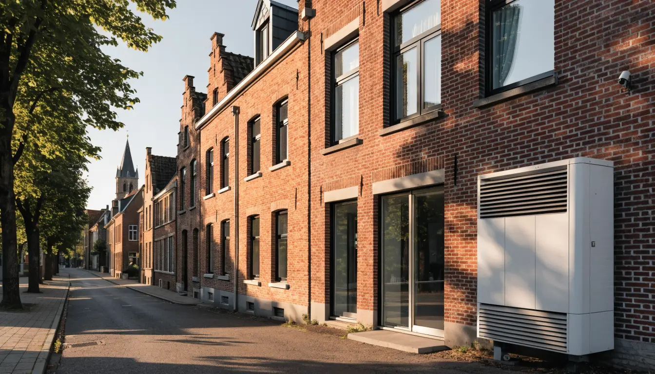 Warmtepomp geïnstalleerd aan een gerenoveerde Gentse rijwoning
